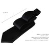 SOCIAL Necktie, Formal Long Tie, Silk, Black, Plain, For Funerals,