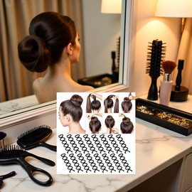 15Pcs Black Spiral Hair Pins, Non-Scratch Spin Pins Round Spiral Bobby Pins Black French Twist Decorative Hair Accessories for Women Girls Bun Style DIY Hair Styling Pins