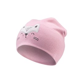 Sterntaler Beanie Printed with Flowers for Girls - Baby and Children's Hat for Autumn and Winter, Mauve