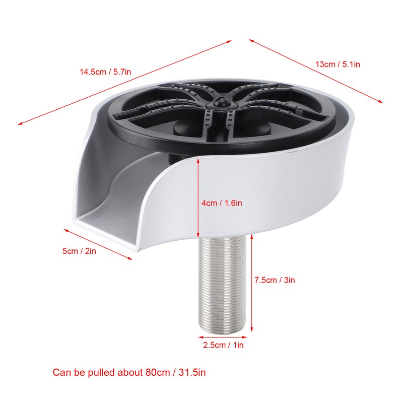 Automatic Rotating Cup Washer with Hose and Tee G1/2 Male