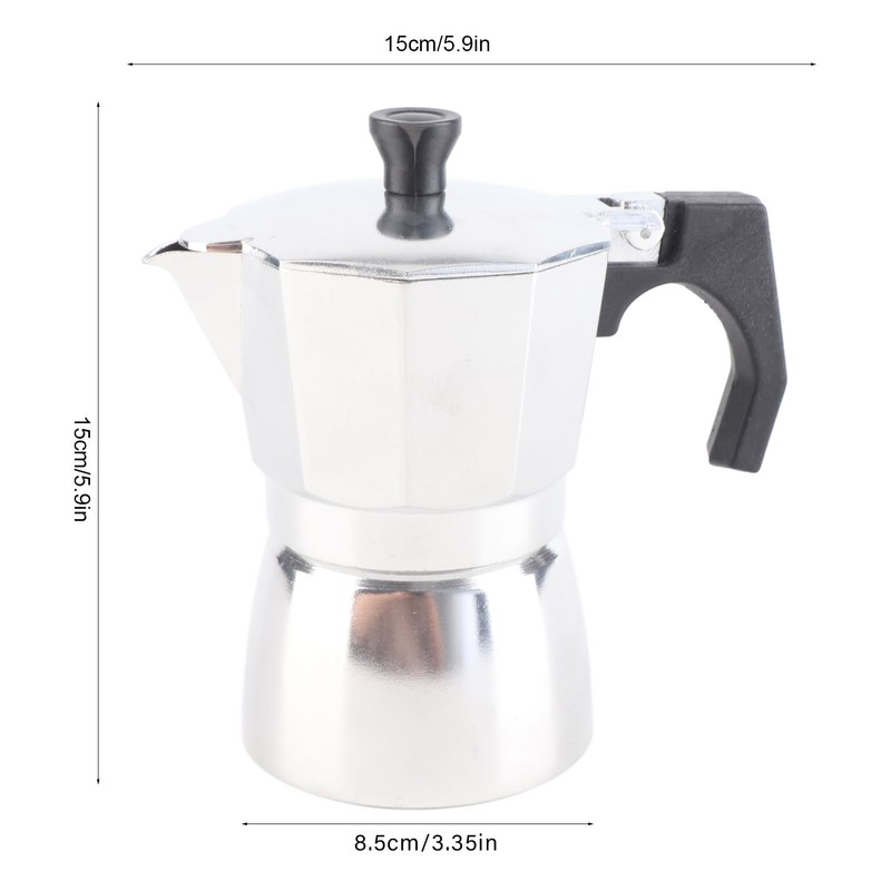 Stovetop Coffee Maker Coffee Boiler Pot Aluminum Octagonal Shape for