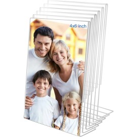 Bolidery 4x6 Acrylic Picture Frames, Set Of 6 Clear Acrylic Frameless Transparent Frame G