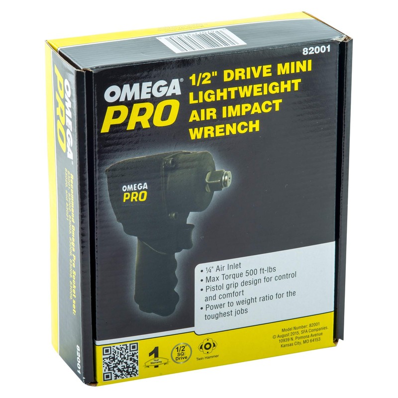 Omega Pro 82001 1/2 Inch Air Impact Wrench - Mini