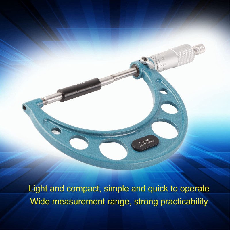 Micrometer Gauge, External Micrometer 0.01mm with Wrench, Stainless Steel Thickness
