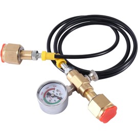 250Bar Gauge W21.8-14 Argon CO2 Refill Station Charging Adapter Charging Valve Connection W/1.5 Metre Soft Hose