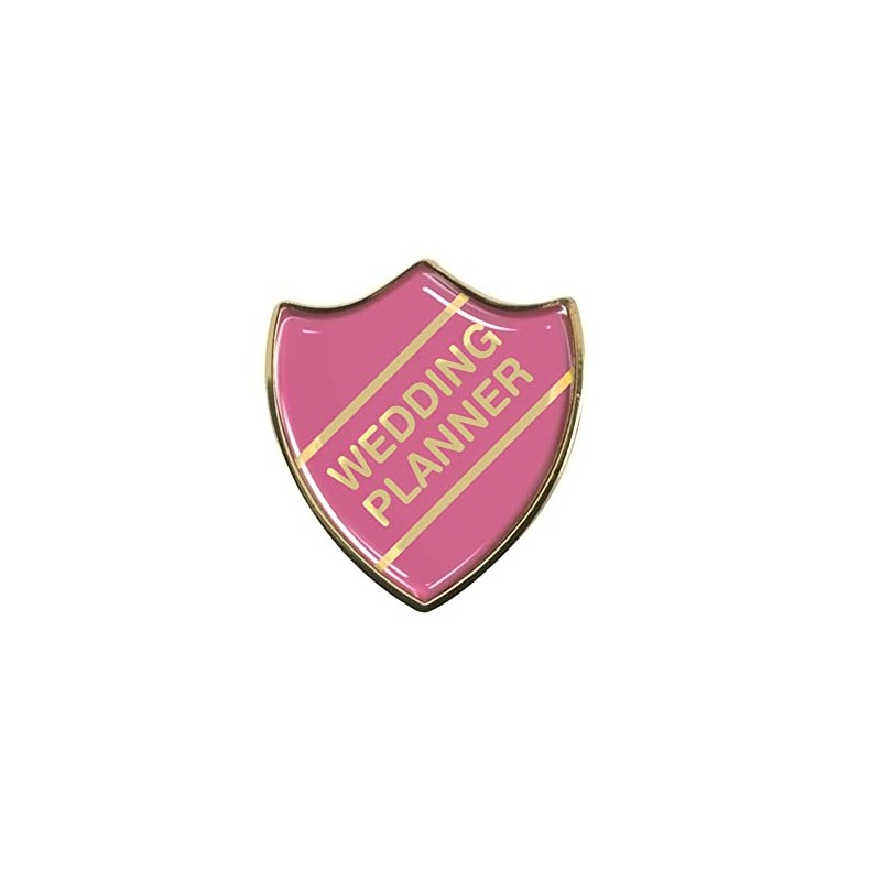 Capricornone Wedding Planner Pink School Shield Badge