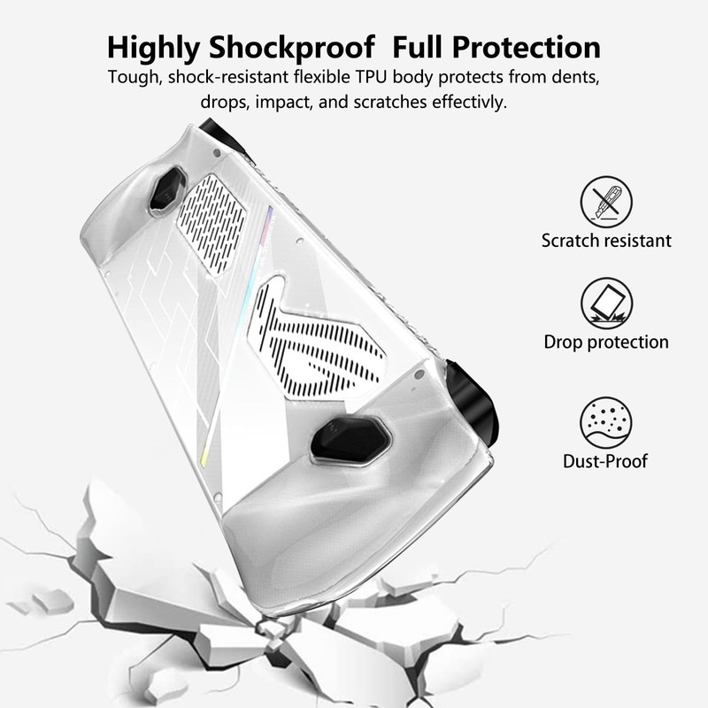 Aircawin Case for ROG Ally Case Clear,Shockproof Clear Case Case