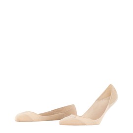 FALKE Women's Invisible Step Medium Cut Box W In Cotton No-Show Plain 1 Pair Liner Socks, Beige Cream 4011, 4-5
