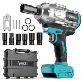 DIYtoolifz Cordless Impact Wrench 1/2 inch for Makita 18v Battery, 900FT-LBS (1200N.m) Brushless Electric Impact Gun, High Torque Power Impact Driver with 6Pcs Sockets & Storage Case (Tool Only)