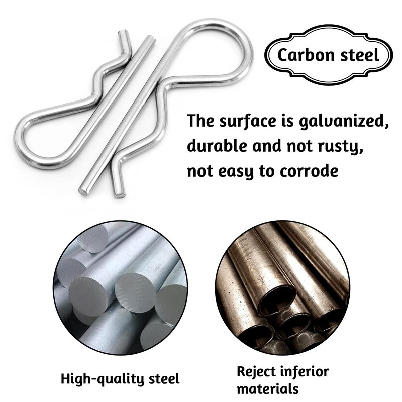 150pcs R Clips Stainless Steel Cotter Pins R Split Clips,