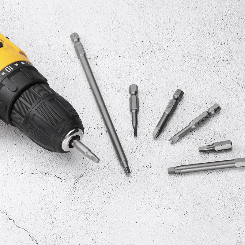 sourcing map 2pcs Square Screwdriver Bit SQ2 1/4" Hex Shank
