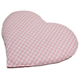 St. John's Heart Cushion Approx. 30 x 25 cm – Organic Fabric Pink/White – Heat Cushion – Grain Cushion – A Charming Gift