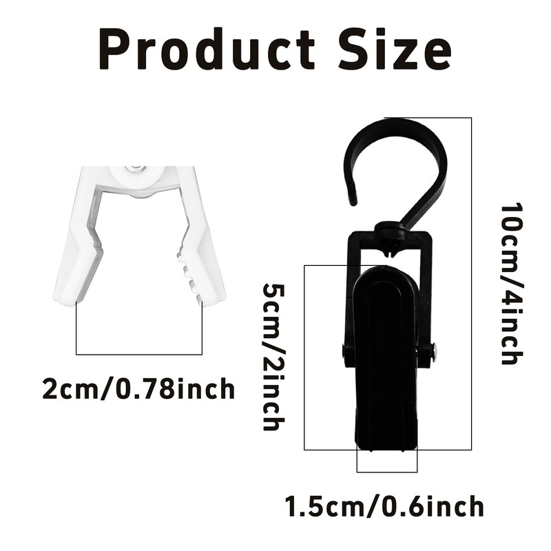 PDETVEO 24 PCS Super Strong Laundry Hooks, Plastic Clothes Pins