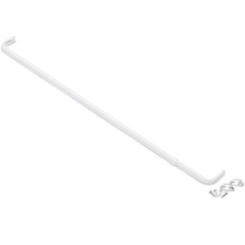 ACHIM Fantasia 18-28 inch Adjustable Width Single Curtain Rod for Windows with Brackets & Hardware - Easy to Install, White