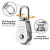 POFET 4Pcs Single Pulley Block, 304 Stainless Steel Pulley Roller,