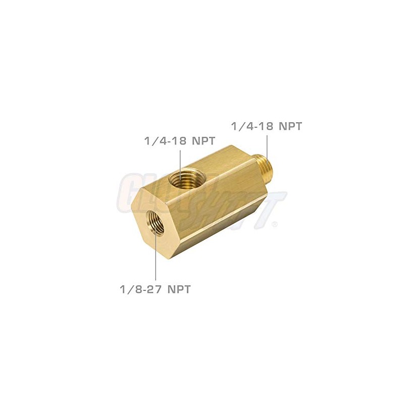 GlowShift Oil Pressure/Temperature Sensor Thread Adapter Compatible with Ford Mustang