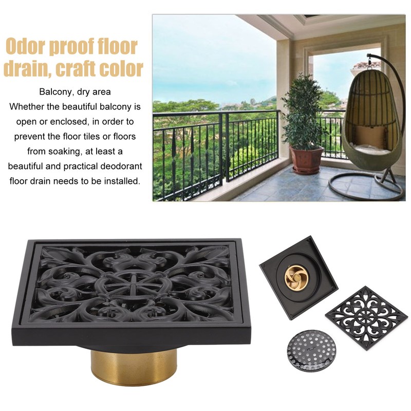 Floor Drain Bathroom Odor Proof Square Floor Drain Stainless Steel