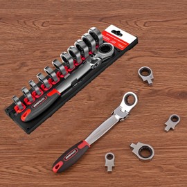 COTOUXKER Flex Head Ratcheting Wrench Set, 1/4 to 3/4 Inch Ratchet Wrench Set with Interchangeable Heads for Mechanic Repair
