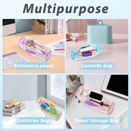 4Pcs Mesh Makeup,Make up Bag with Zipper Womens Travel Makeup Bag Mesh Cosmetic Bag Clear Makeup Pouch Pencil Case for Travel Home Office Purse Lipstick Earphone Keys Organizer