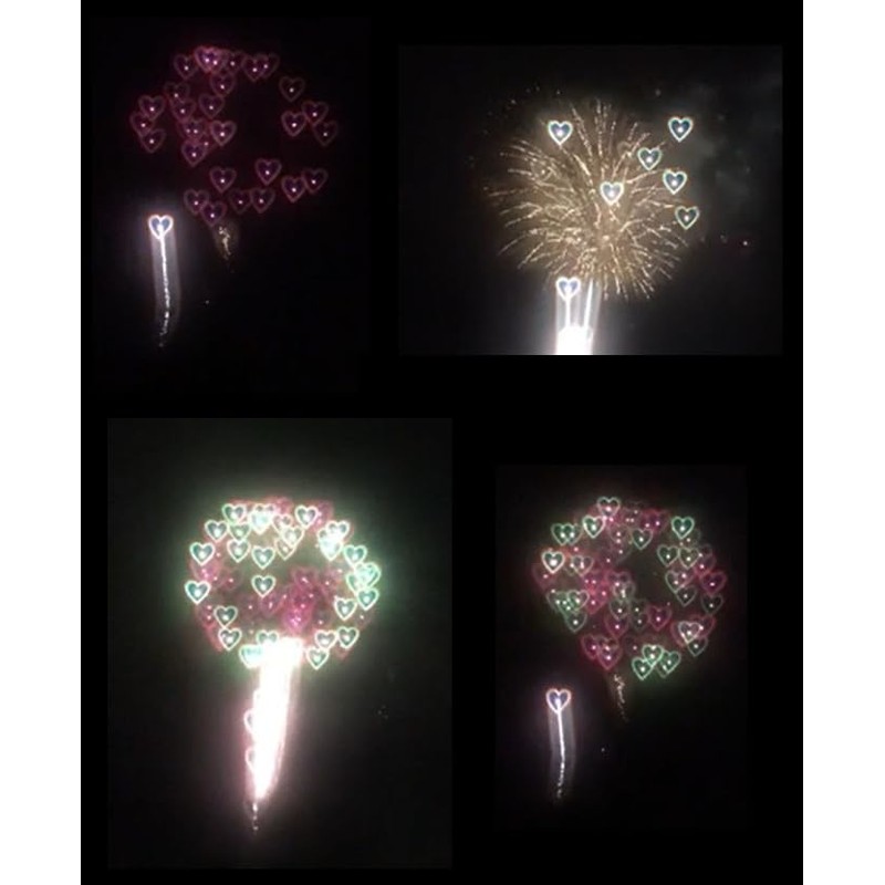 Fireworks Diffraction Glasses - 25 Rainbow Hearts (Plain White Frames)