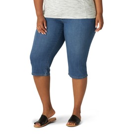 Lee womens Plus-size Relaxed-fit Denim Capri jean Pants, Soar, 20 US