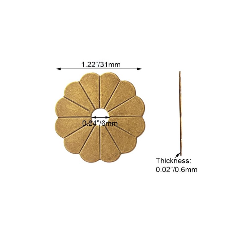 Tiazza 10Pcs Brass Backplate Washers Classical Furniture Decoration Gasket Brass