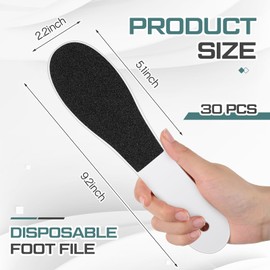 Lothee 30 Pack Foot Files Foot Callus Remover Double Sided Professional Sandpaper Pedicure Tools Feet Scrubber Sander Feet Rasp for Dead Skin Cracked Heel Women Mother Manicure Beauty Spa, White