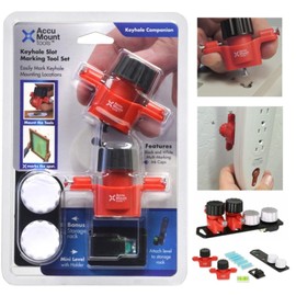 Keyhole Companion Marking Tool Set – Accurately Mark Keyhole Slot Fastener Locations without Measuring, Templates, or Creating Unwanted Wall Marks – for Keyhole Slots and Hangers