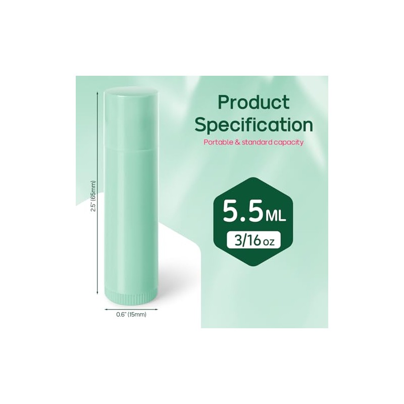 Sherules - 50 tubos de bálsamo labial vacíos de 5,5