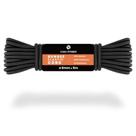 Kamu Synber Bungee Cord 6mm x 5m Elastic Shock Cord Bungee Rope for Tarpaulin, Kayak, Tie Down, Camping | Black