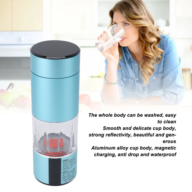 Hydrogen Water Bottle 230ml 6000ppb Magnetic Charging Electrolysis Nano Hydrogen