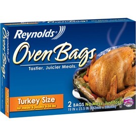 Reynolds Turkey Size Oven Bags, 2 ct Plastic (FOR MEATS AND POULTRY 8 TO 24 LBS) by Reynolds
