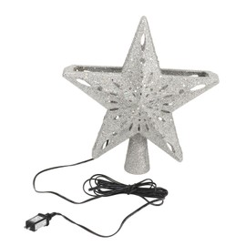 Christmas Tree Topper Lighted with Projector Christmas Star Tree Topper Built in LED Rotating Lights 3D Glitter Projector Decor US Plug 110V