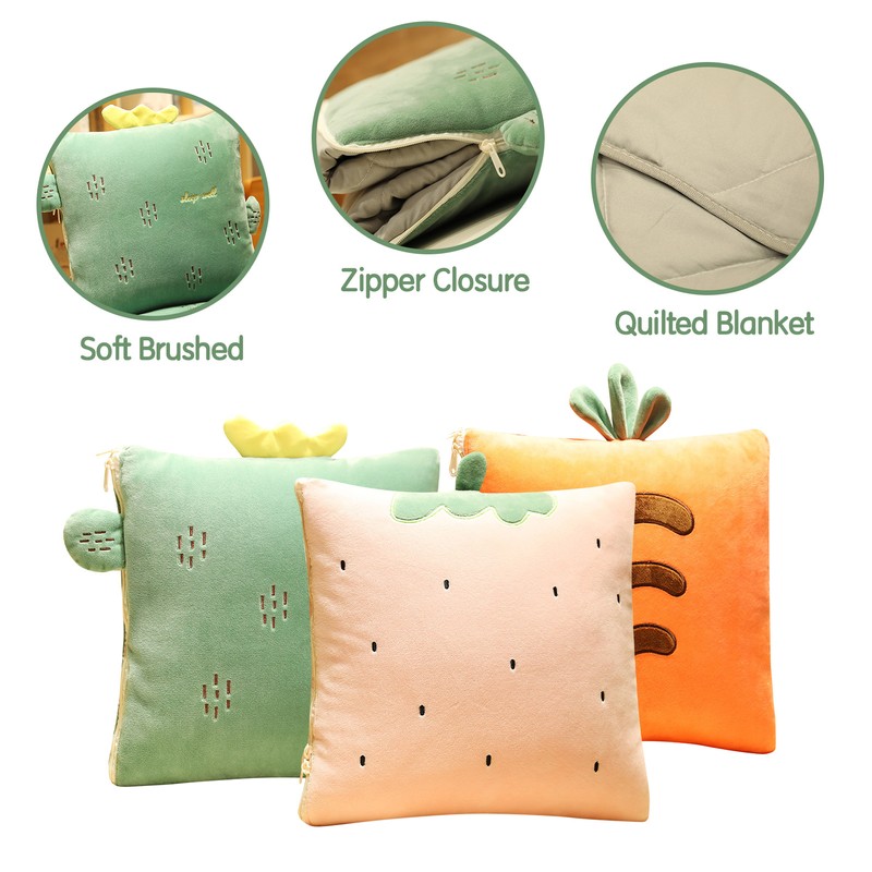 2-in-1 Blanket Pillow Foldable Blanket Extend Throw Pillows for Home
