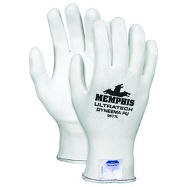 MCR Safety 9677M UltraTech Dyneema 13-gauge PU Coating Washable Gloves, White, Medium, 1-Pair