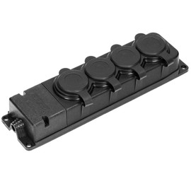 Orno ORNO Werkstatt Schuko Stecker Aussen Wasserdicht IP44 230V 16A Schlagfest, Nicht Brennbar (4-Fach)