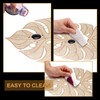 sourcing map Gold Palm Leaf Shaped Placemats Set of 8