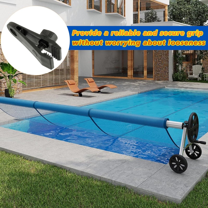 HUAREW 24Pcs Pool Solar Cover Reel Attachment Kit, Solar Blanket