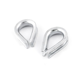 SET 15m steel wire rope galvanised 3mm strand: 6x7 + 4 clips + 2 thimbles - many sizes avaliable