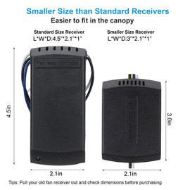 LPHUMEX 2 Pack Universal Ceiling Fan Remote Control Kits, Small Size Receiver Fan Speed, Light and Timing Remote for Harbor Breeze/Westinghouse/Honeywell/Other Ceiling Fan lamp