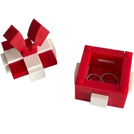 Kelendle Building Block Ring Box Creative Engagement Ring Box Jewelry Box Plastic Ring Gift Box for Wedding Proposal Jewelry Storage Case Bow Tie