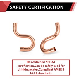 1-Pack EFIELD 3/4-Inch Copper Suction Line P-Trap, C x C Sweat Connection, LF Copper Fitting (3/4"X3/4"),(COPPER113)