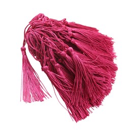 MSCFTFB - 120 borlas de seda de 5 pulgadas con trabillas para colgar, mini borlas, kit de borla Mala para marcadores de pendientes, atrapasueños, joyería, cinturón, cortinas decorativas (rosa oscuro)