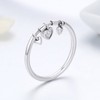 925 Sterling Silver Heart Engagement Stackable CZ Finger Ring for