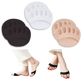 Metatarsa - almohadillas para orejas para pies (3 pares) reutilizables y suaves, almohadillas para orejas para el antepié para mujeres, prevención del dolor, almohadillas para orejas para pies de tela de panal, Blanco, 3 Pair (Pack of 1)