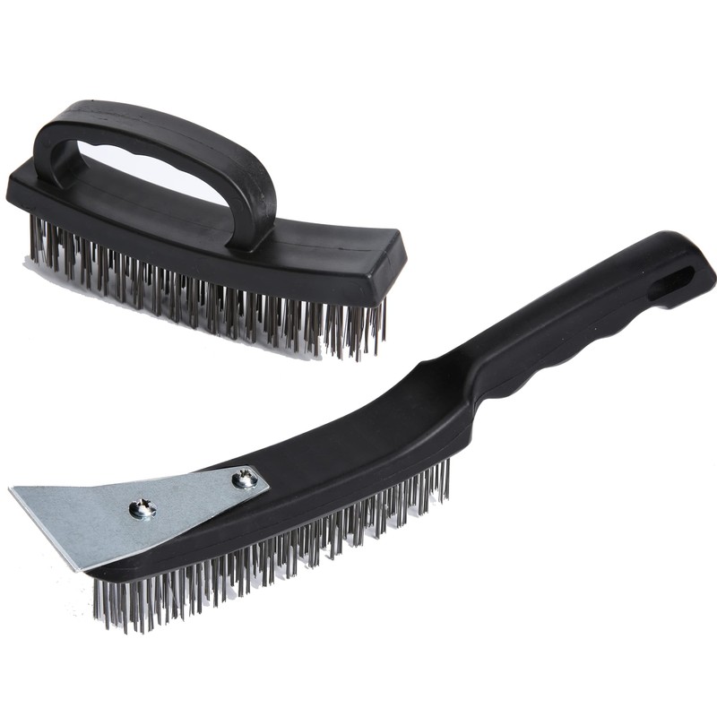 Wire Brush Set of Heavy Duty, 4 Rows Carbon Steel