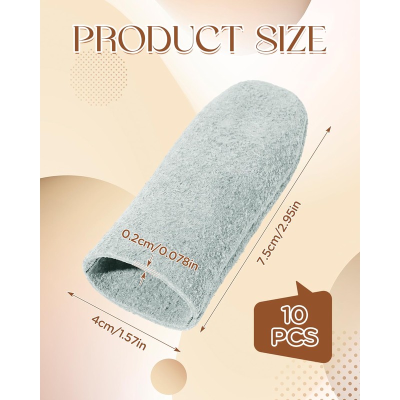 10 Pack Leather Finger Cots, Soft Suede Non-Slip Finger Protectors
