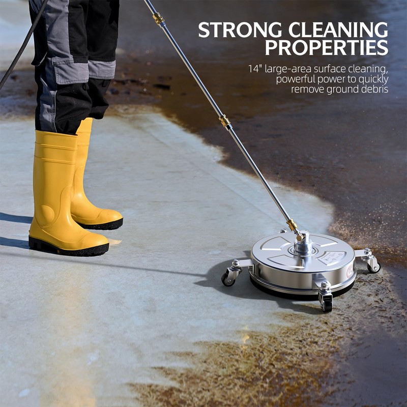 14" Pressure Washer Surface Cleaner 4500 PSI with 304 Industrial-grade