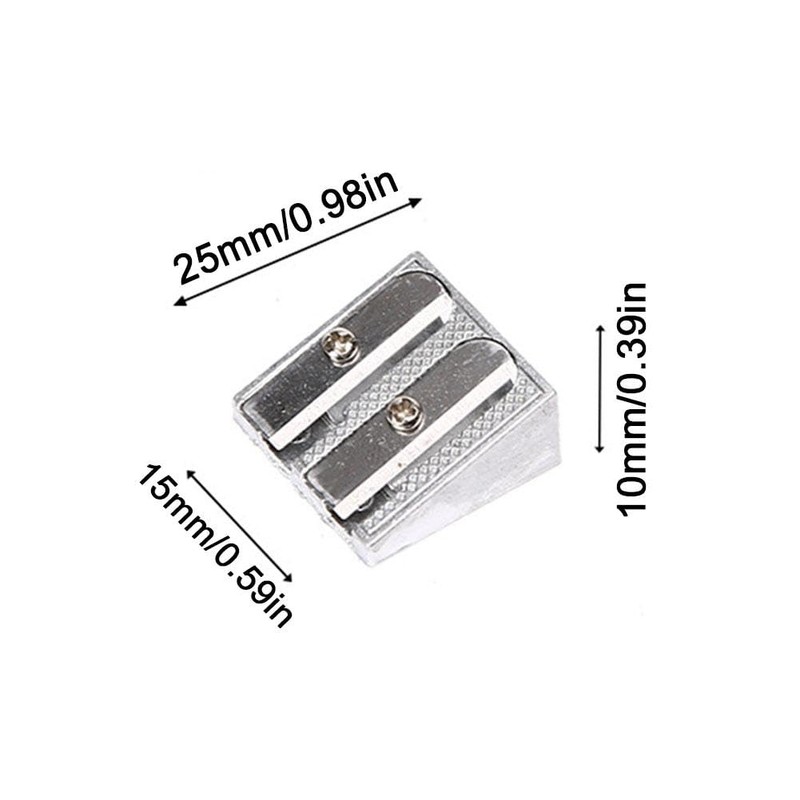 マグネシウム鉛筆削りサバイバル、1/12個 手持ち鉛筆削り、金属鉛筆削りマグネシウム、2穴鉛筆削り マグネシウム合金ウェッジプロファイル、マグネシウム合金鉛筆削り