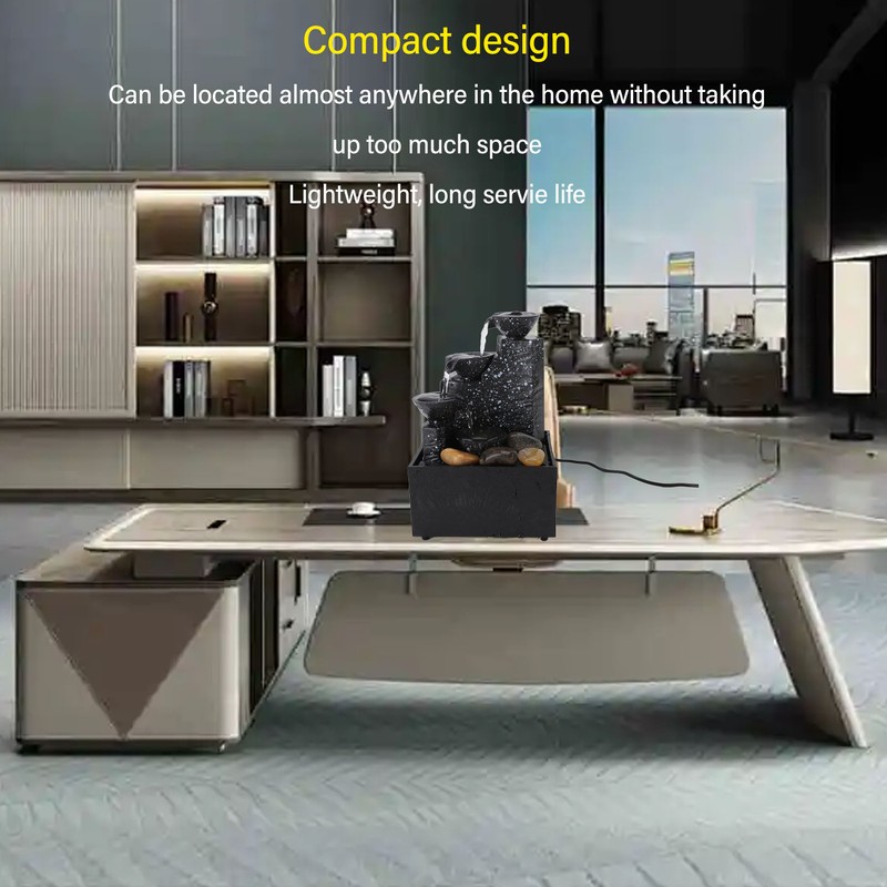 Tabletop Fountain Circulating Water Decorative USB Desk Waterfall Fountain with